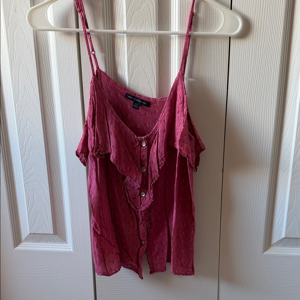 American Eagle Outfitters Red Ruffle Camisole